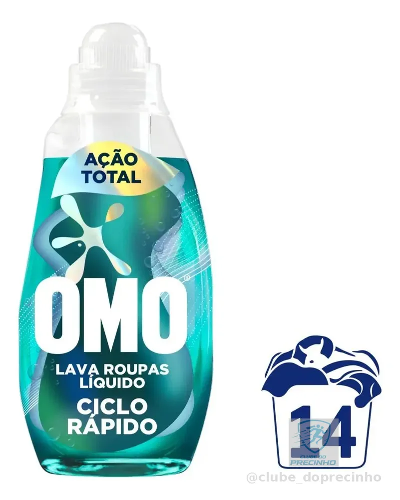 Lava-roupas Líquido Omo Ciclo Rápido Ação Total 750ml