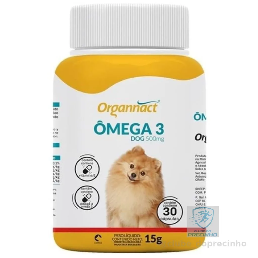 Suplemento Omega 3 Dog 500mg Vitaminico Organnact 500 mg Cão