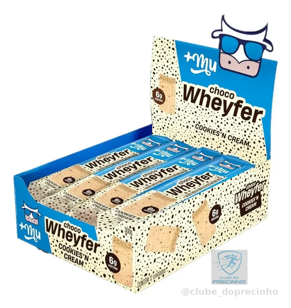 Snack Proteico Mais Mu Chocowheyfer Sabor Cookies 6g Proteína 12 Unidades