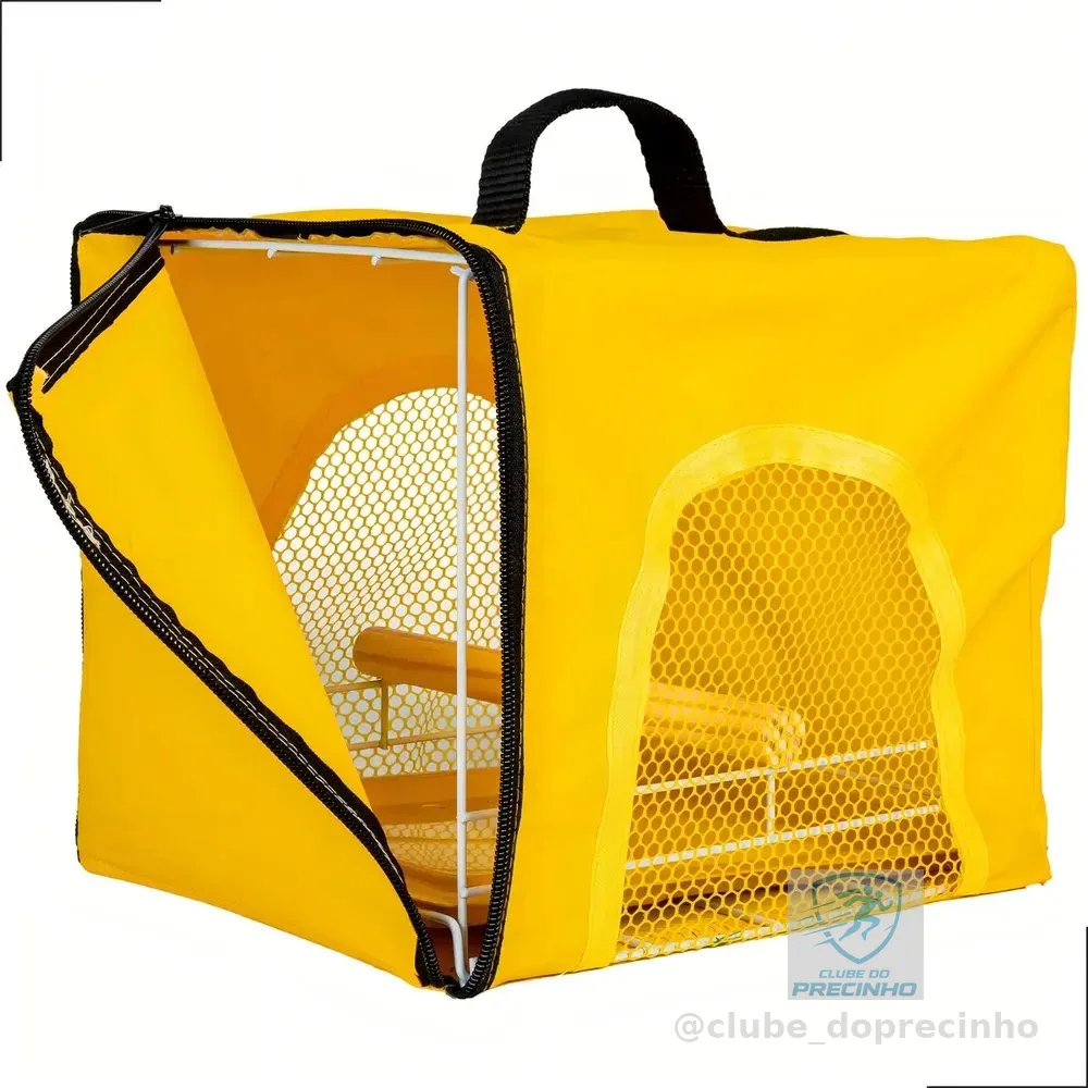Bolsa Caixa Transporte Aves Calopsita Periquito Pássaros Top Cor Amarelo