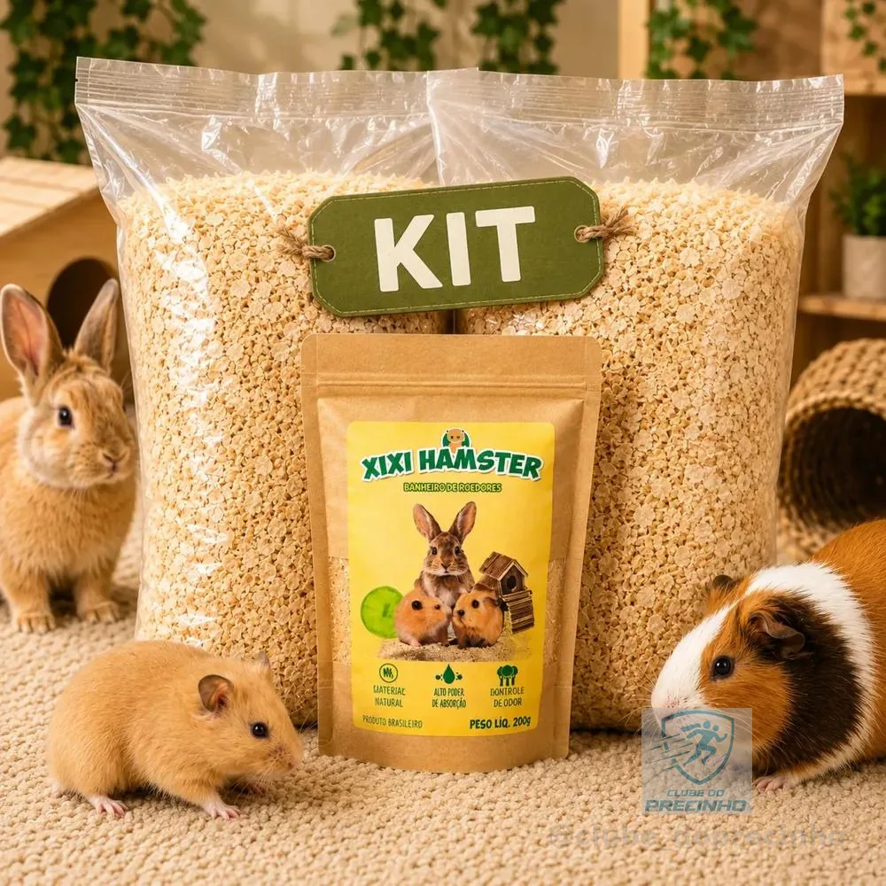 Kit Substrato Hamster Coelho Serragem Maravalha Odores 1kg Natural