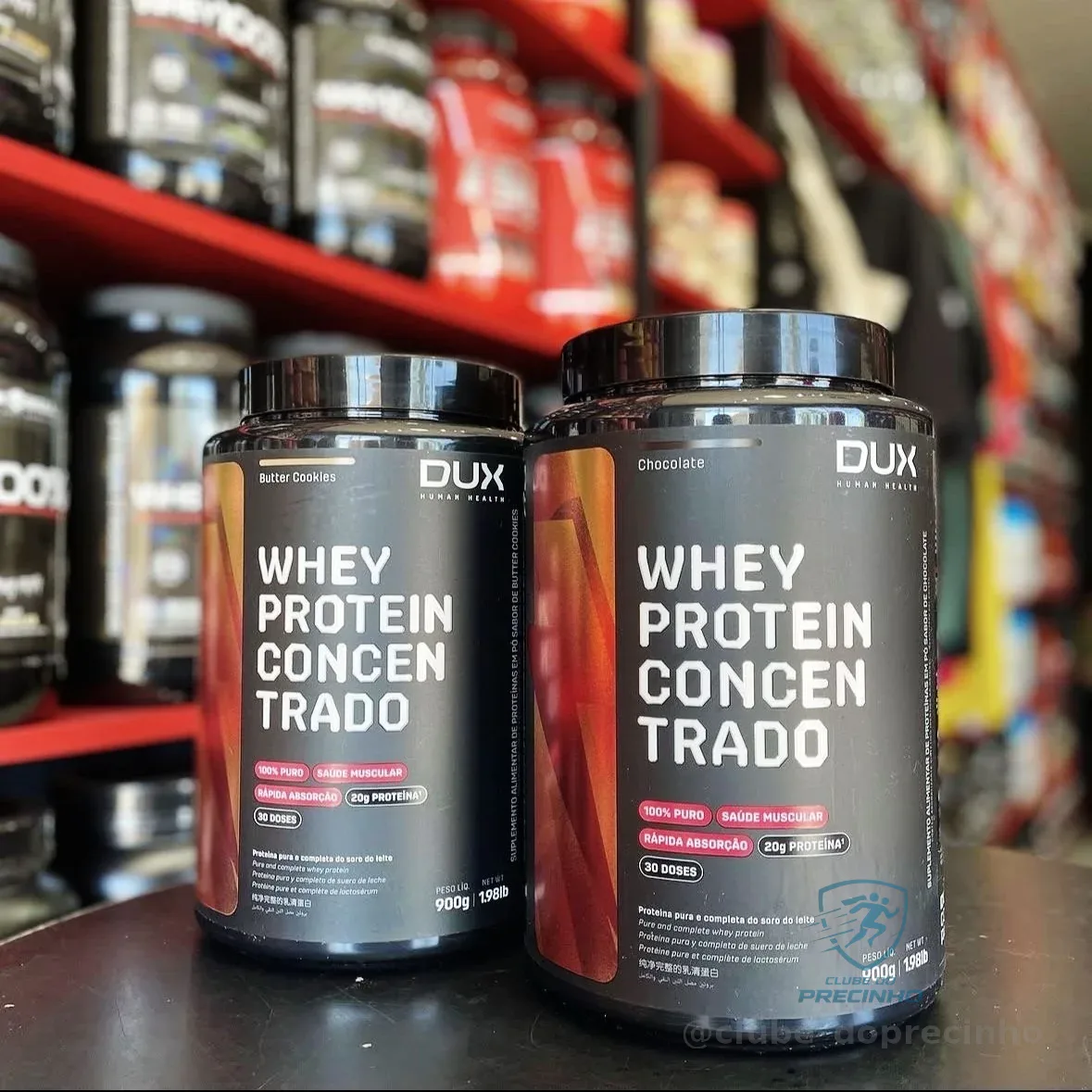 DUX HUMAN HEALTH Whey Protein Concentrado 900g Chocolate – 23g de Proteína e 5g de BCAAs por Porção