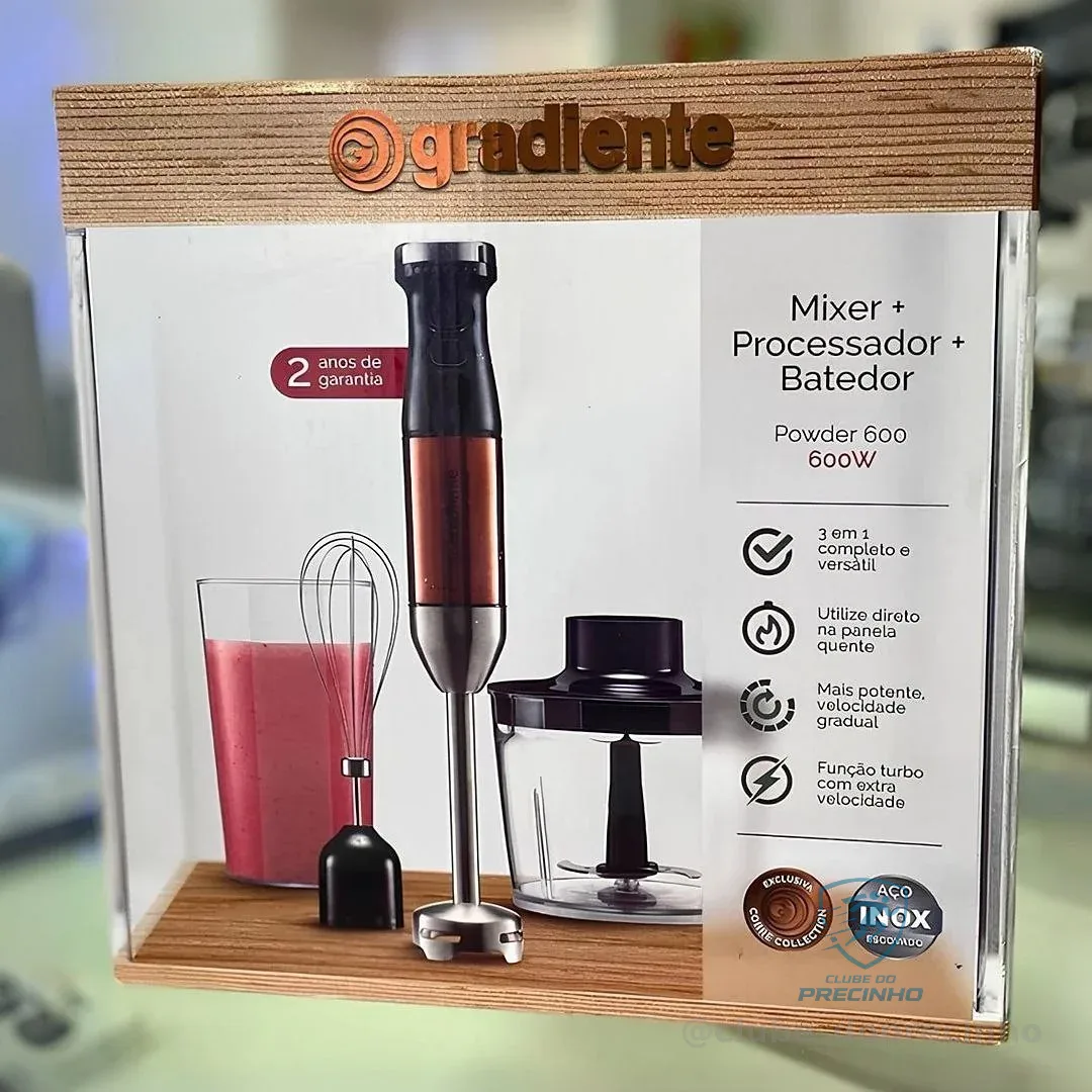 Mixer 3 Em 1 Gradiente Pgmx402 600w Bronze Preto Inox Cobre Collection Bronze/preto/aço Inoxidável 127v