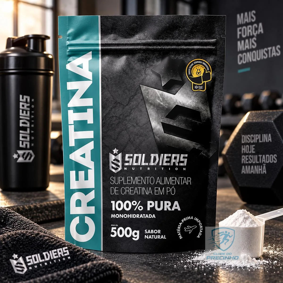 Creatina 500g Suplemento Monohidratada em pó 100% Pura - Soldiers Nutrition