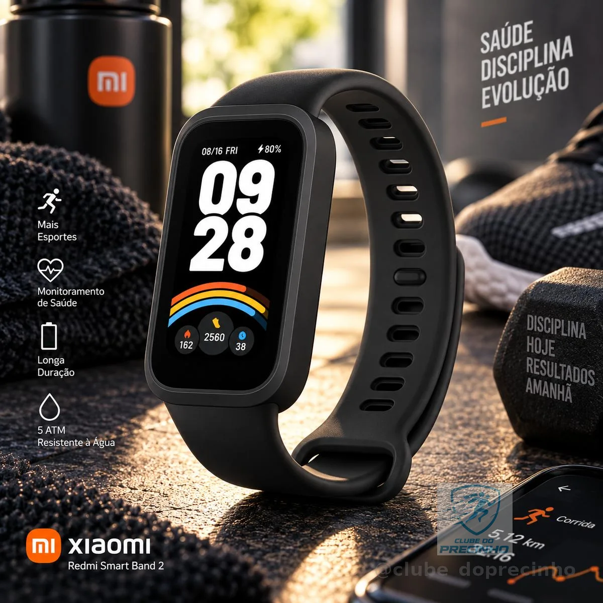 Pulseira Inteligente Xiaomi Smart Band 9 Active, Preto
