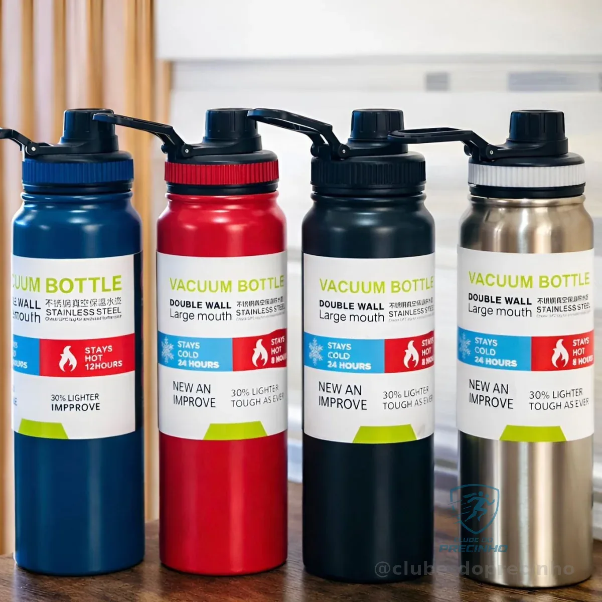 Garrafa 800ml Inox Térmica Camada Dupla Com Alça