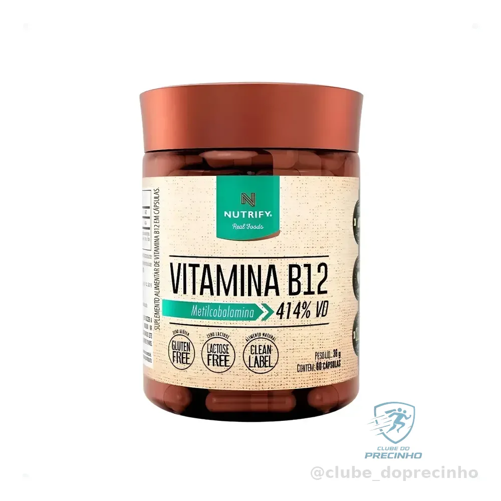 Vitamina B12 Metilcobalamina 414% 60caps Nutrify Original Nf Sem Sabor