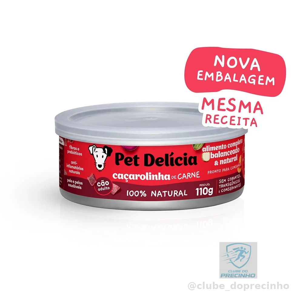 Ração Úmida Pet Delícia Cães Caçarolinha de Carne -110g
