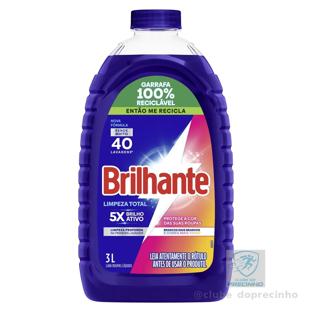 Brilhante Limpeza Total - Lava Roupas Líquido 3L