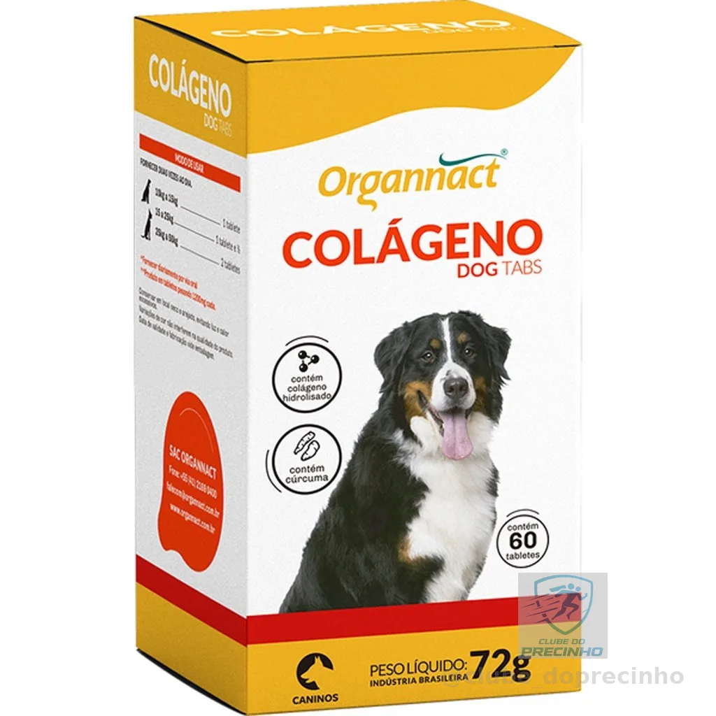 Colágeno Dog Tabs Organnact Suplemento Aminoácido - 72 g