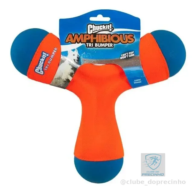 Brinquedo Para Cães Frisbee Aquático Tri Bumper Chuck It Cor Laranja