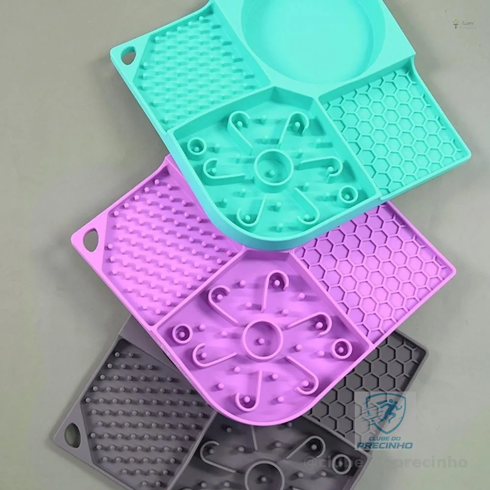 Tapete Lambedor Inibidor de Ansiedade Silicone com Ventosa Comedouro Lento Pet ,Cães E Gatos Grande