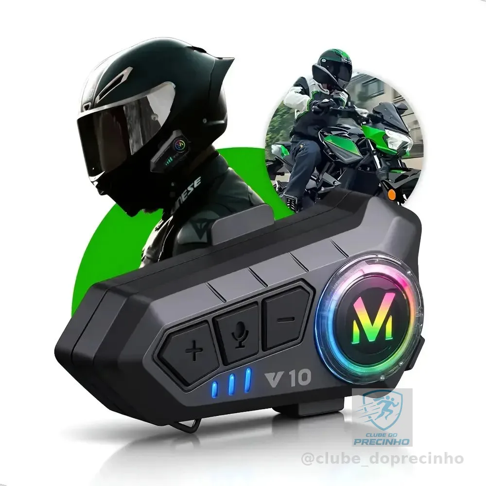 Fone De Ouvido Para Capacete Intercomunicador Bluetooth