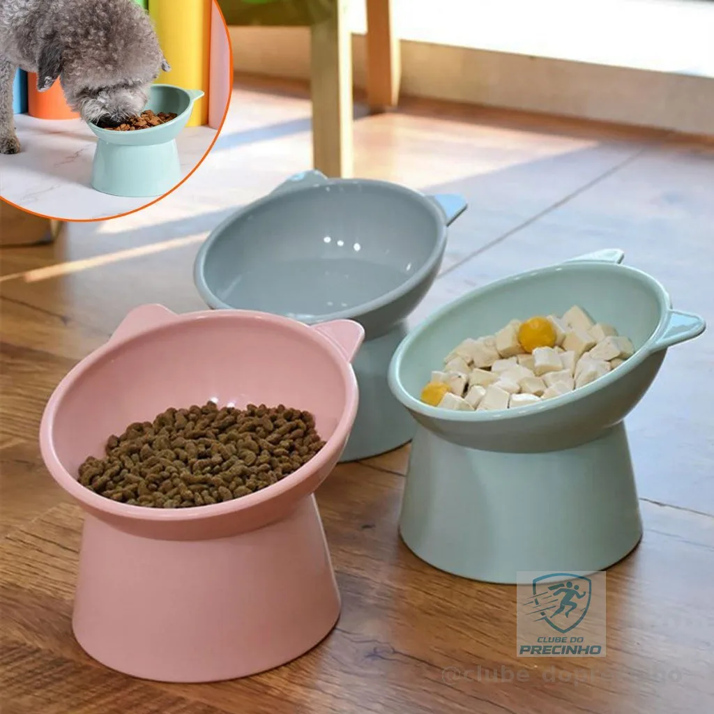 Comedouro Bebedouro Elevado 1 2 ou 3 Unidades Anti Engasgo Pet Gato Cachorro Kit