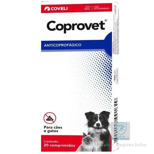 Coprovet C/ 20 Comprimidos - Anticoprofágico P/ Cães e Gatos