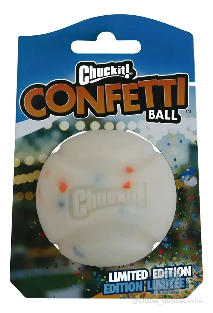 Brinquedo Bola Chuckit Confetti Ball Para Cães Médio Branco
