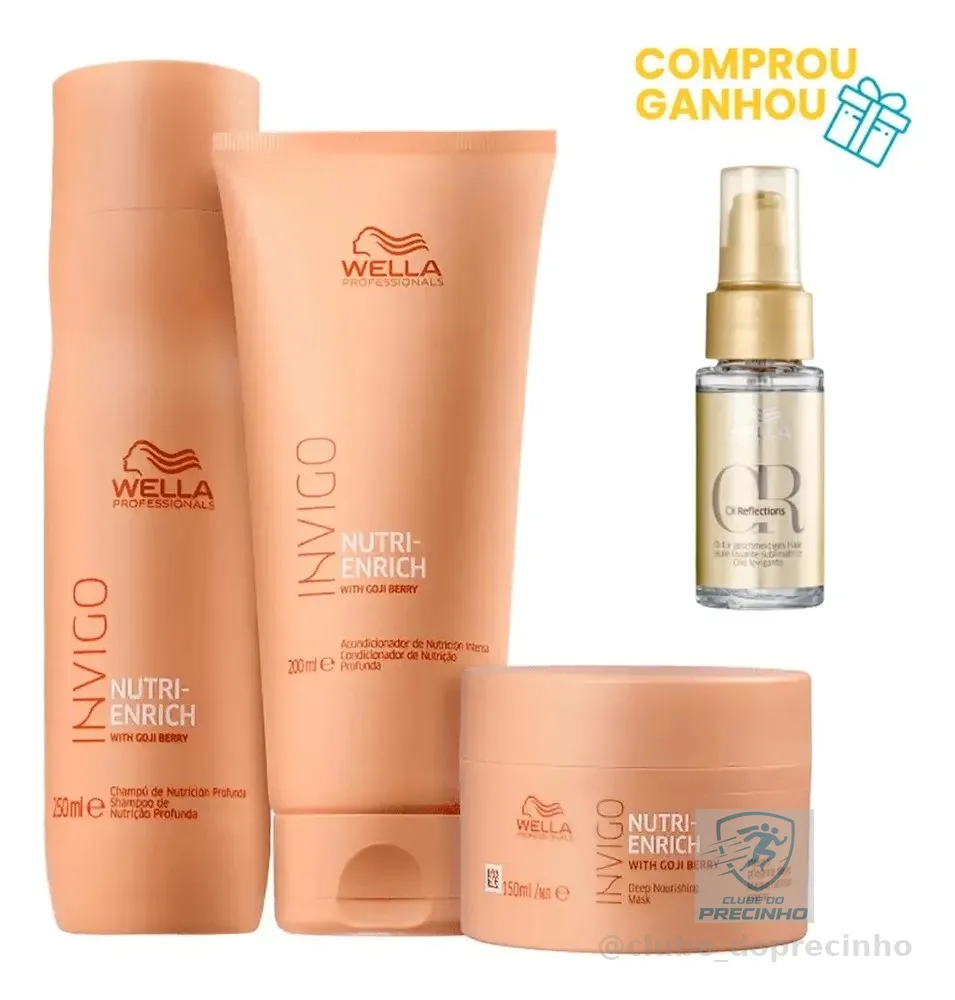 Kit Enrich Shampoo, Cond, Másc E Oil Reflections - Wella