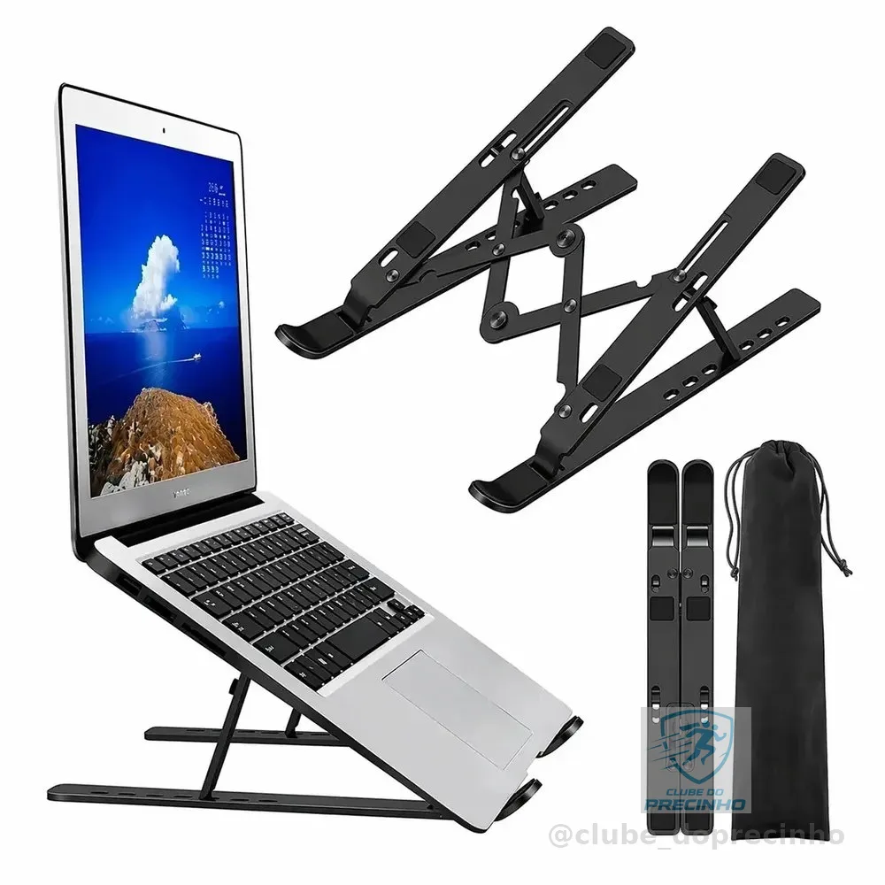Suporte de Alumínio Ajustável Dobrável para Notebook