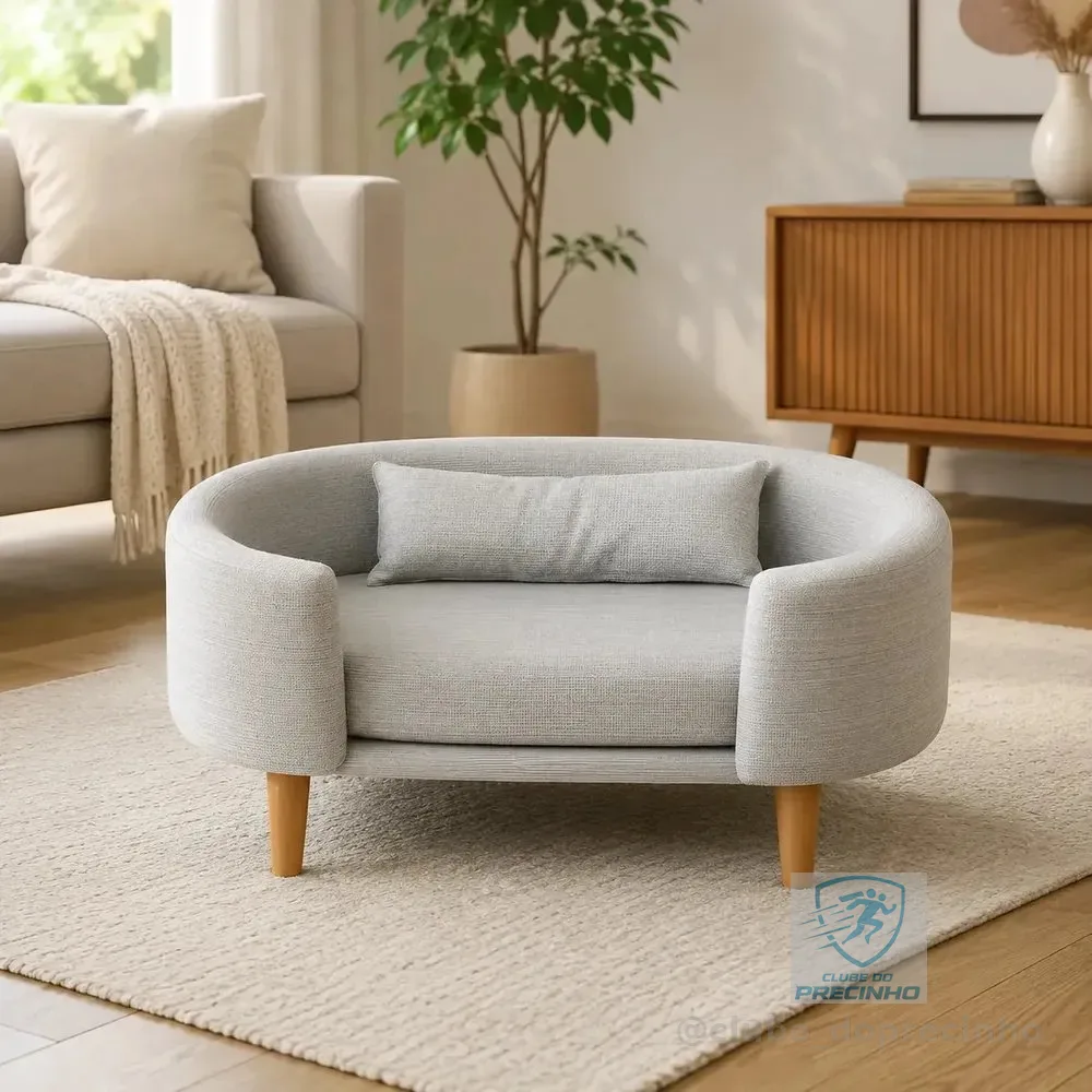 Cama Pet Luxo Sofá Poltrona Premium Para Cães E Gatos Cinza