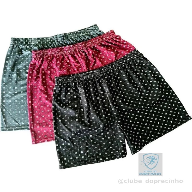 Kit Cueca Samba Canção Masculino Pijama Masculino de Dormir Liganete Lisa Estampada Short de Dormir