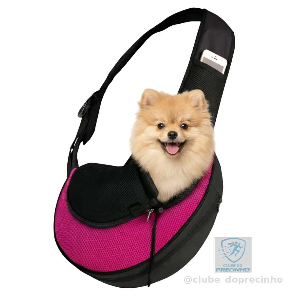 Bolsa Canguru Pet Mochila Transporte Cães Cachorro Gato Gatos Pequeno Porte Tamanho S até 3 kg Frontal Sling Ombro Confortável Seguro Ventilação Panorâmica Visão Ar Livre Passeio Viagem (Pink)