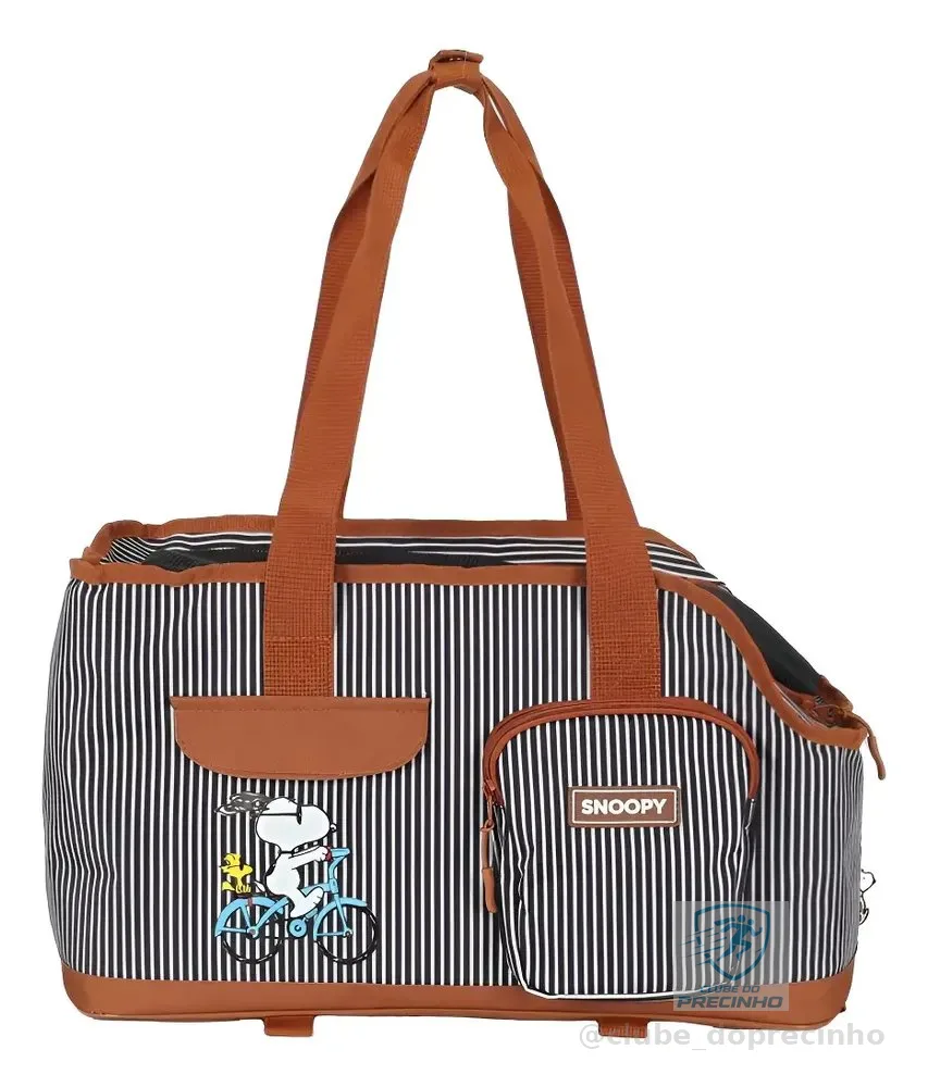 Bolsa Pet Transporte Viagem Avião Bordo Carro Snoopy 4,5kg Marrom