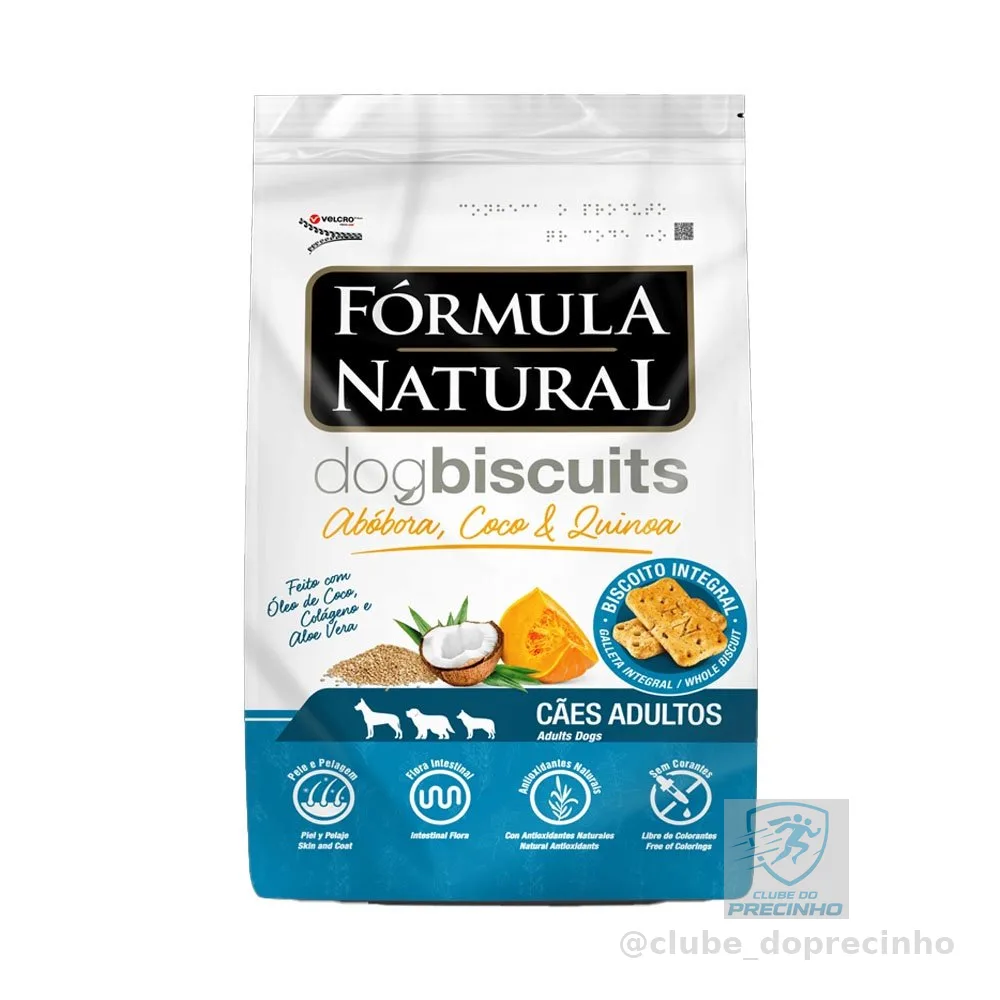 Biscoito Formula Natural Dog Biscuits Cães Adultos Abobora ? 250g