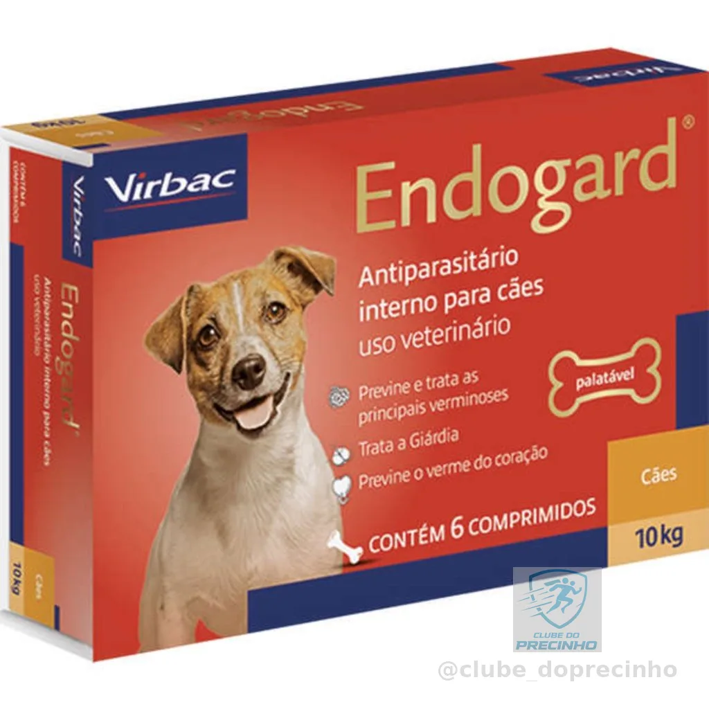 Endogard Vermifugo Caes 10kg 6 Comprimidos Virbac nematóides