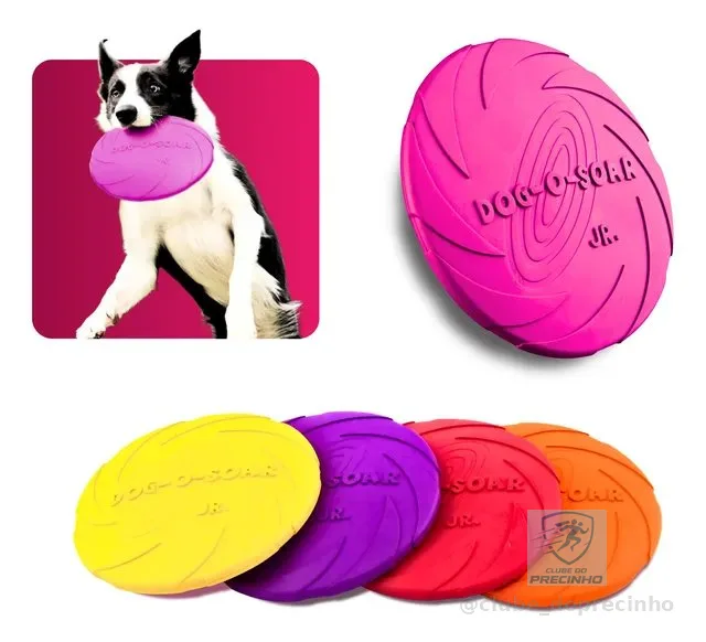 Disco Frisbee 22cm Borracha Brinquedo Cães Pets Lojas Casa