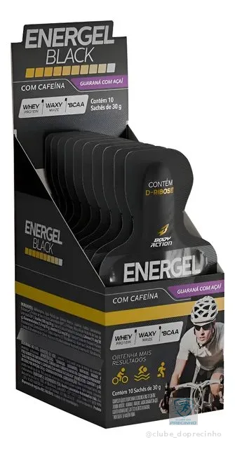 Energel Black 10 Sachês Gel Energético - Bodyaction