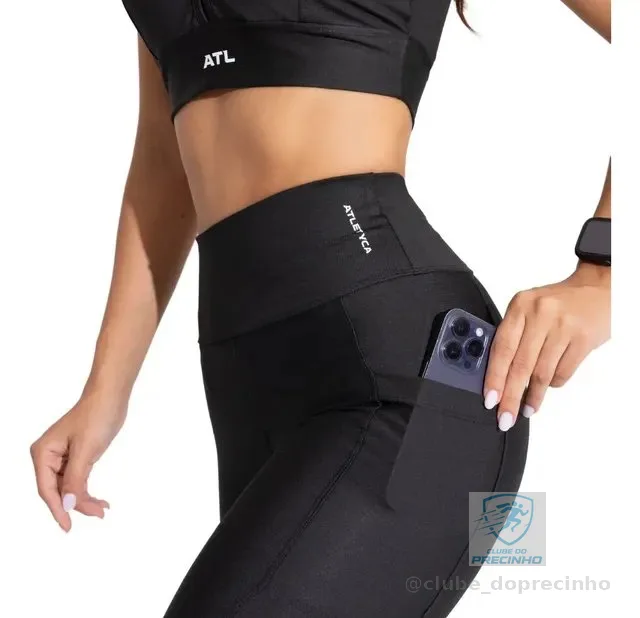 Calça Legging Feminina Fitness Com Bolso Lateral Atletyca