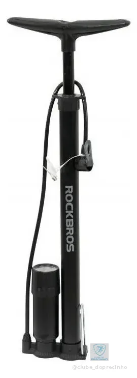 Bomba De Ar Rockbros Rb-380g Com Manômetro 160 Psi Alumínio Cor Preto