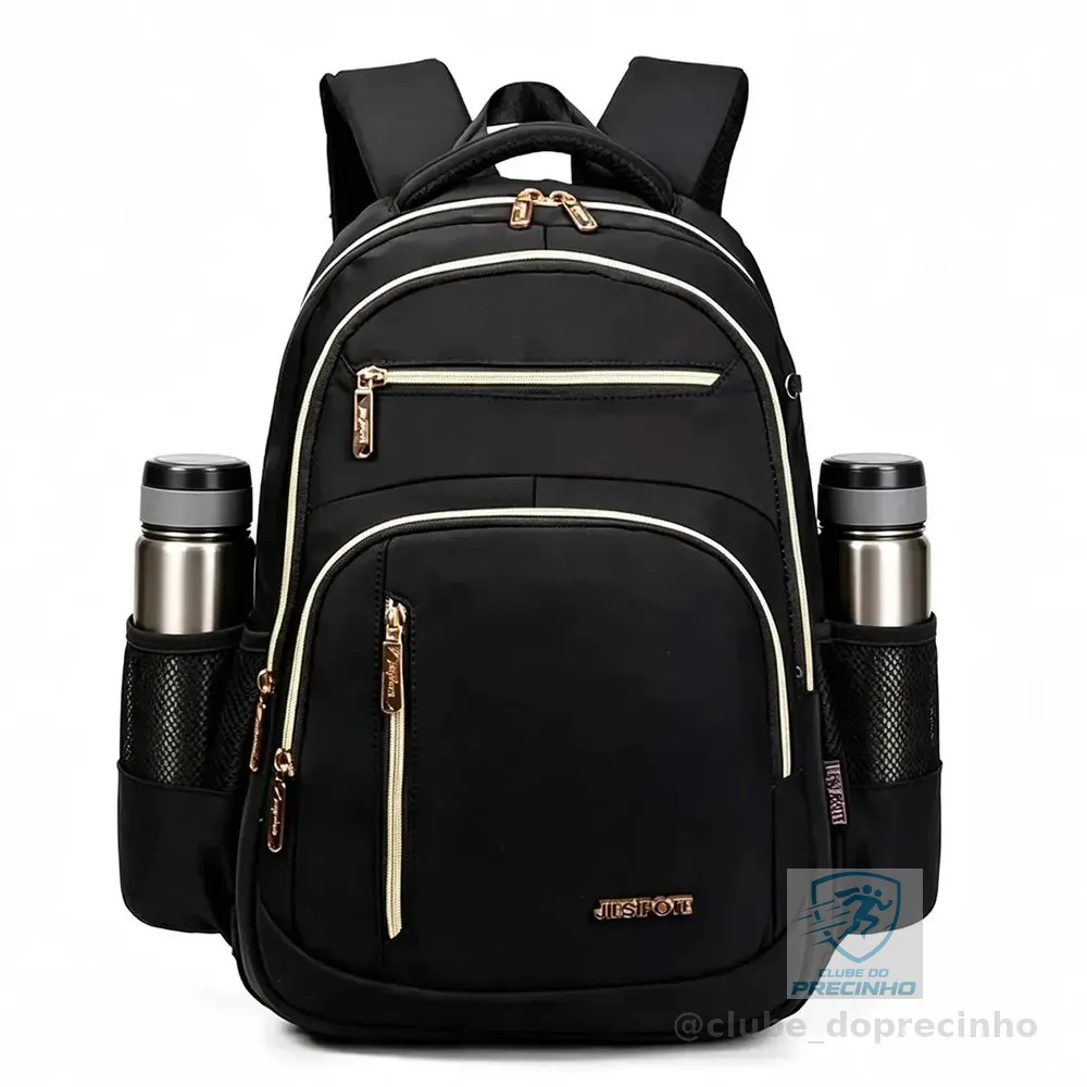 Mochila feminina, ideal para deslocamentos diários, viagens e estudos, impermeável, reforçada, com capacidade para portátil, 24L (preto)