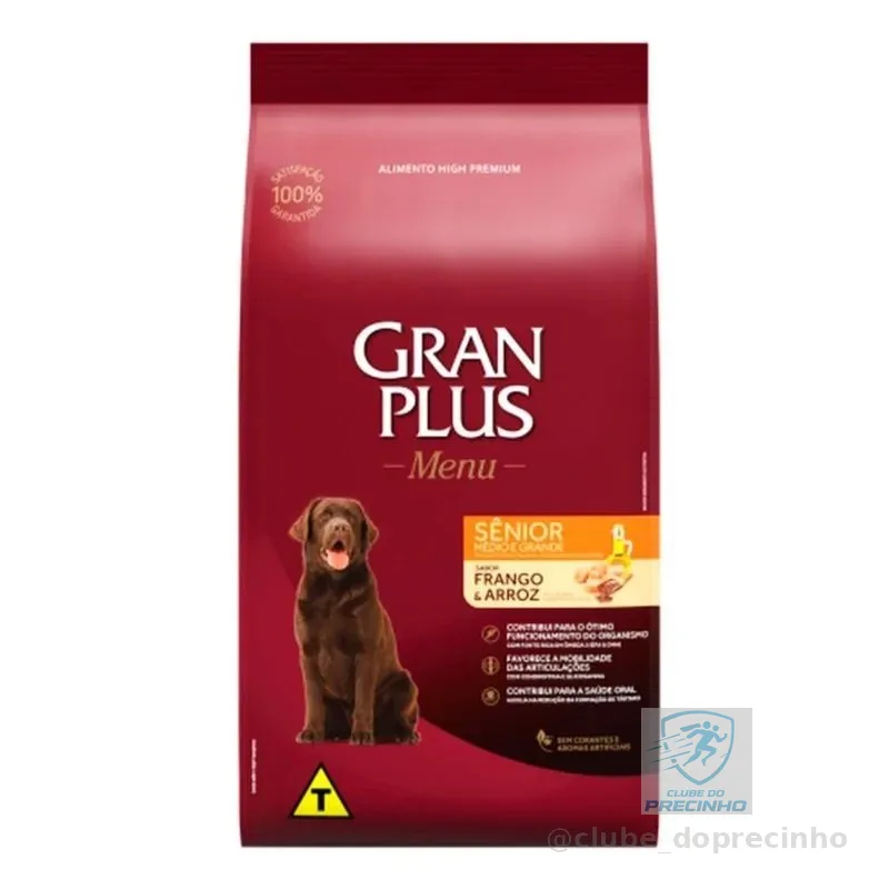 Ração Gran Plus Cães Menu Sênior Frango e Arroz - 15Kg