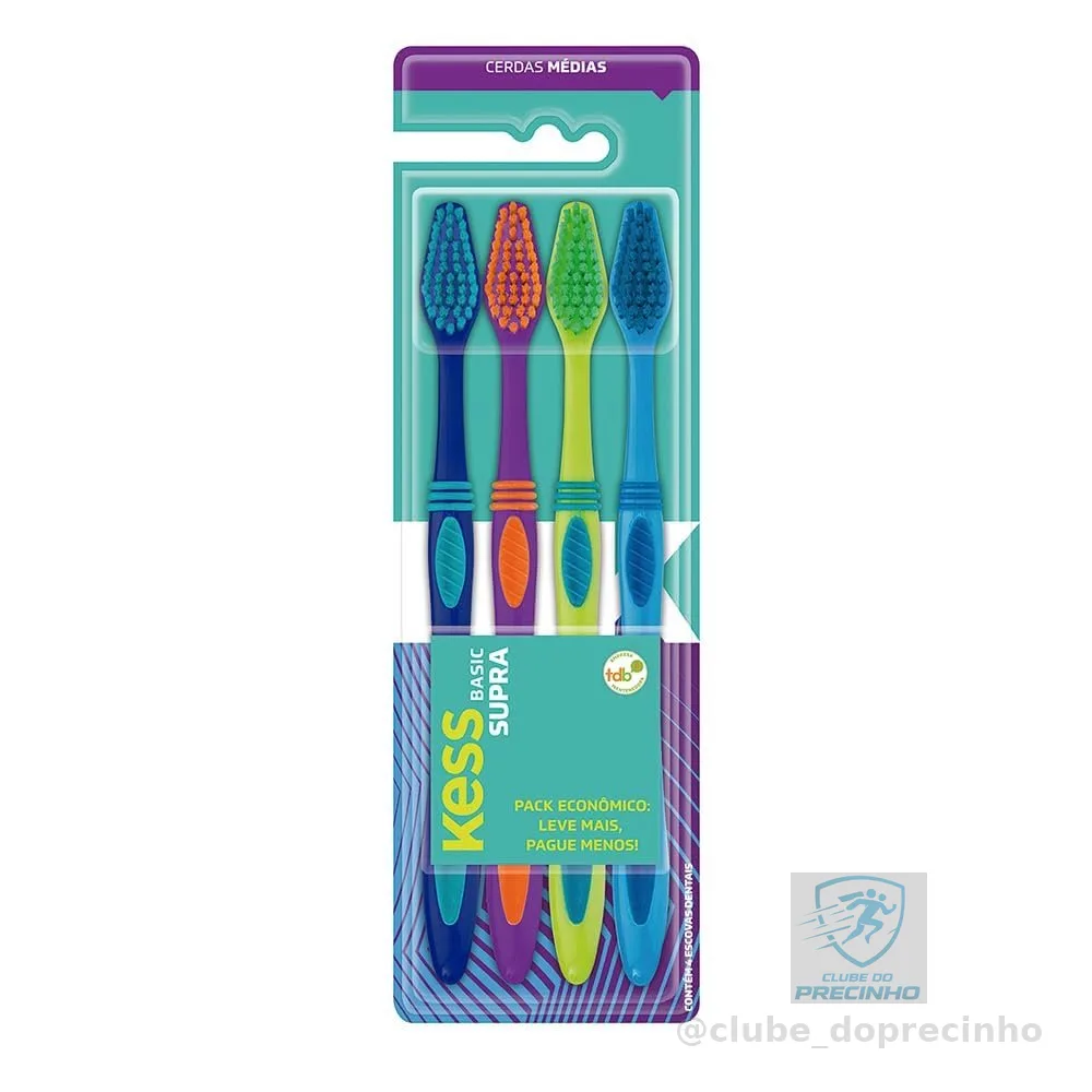 Kess - Combo Supra com 4 Escovas, Multicor