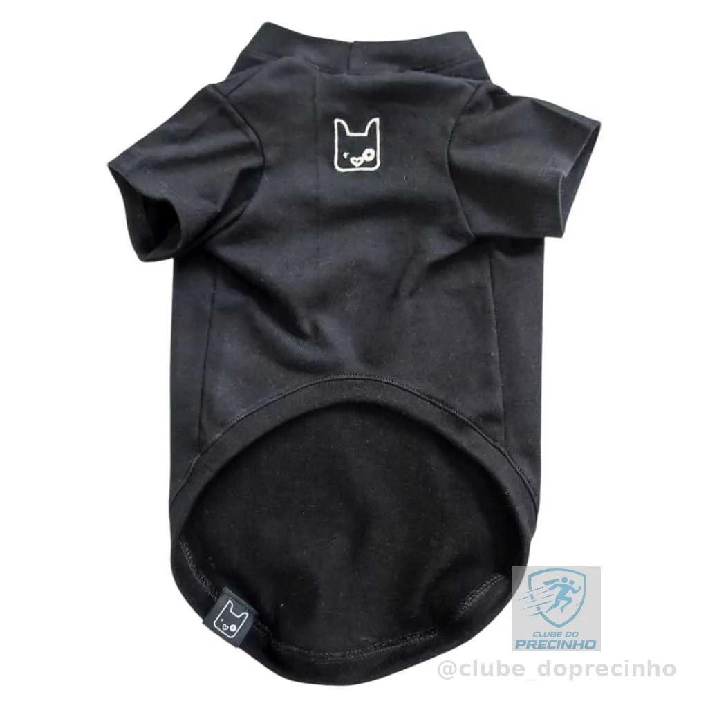 Camiseta Leve Roupa Verao Pet Preta Básica Conforto Para Cachorros P Xg