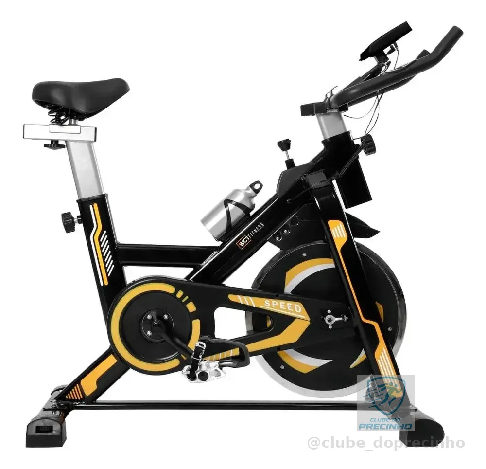 Bicicleta Spinning Com Roda De Inércia De 13kg Wct Fitness Original Cor Preto Preto/amarelo