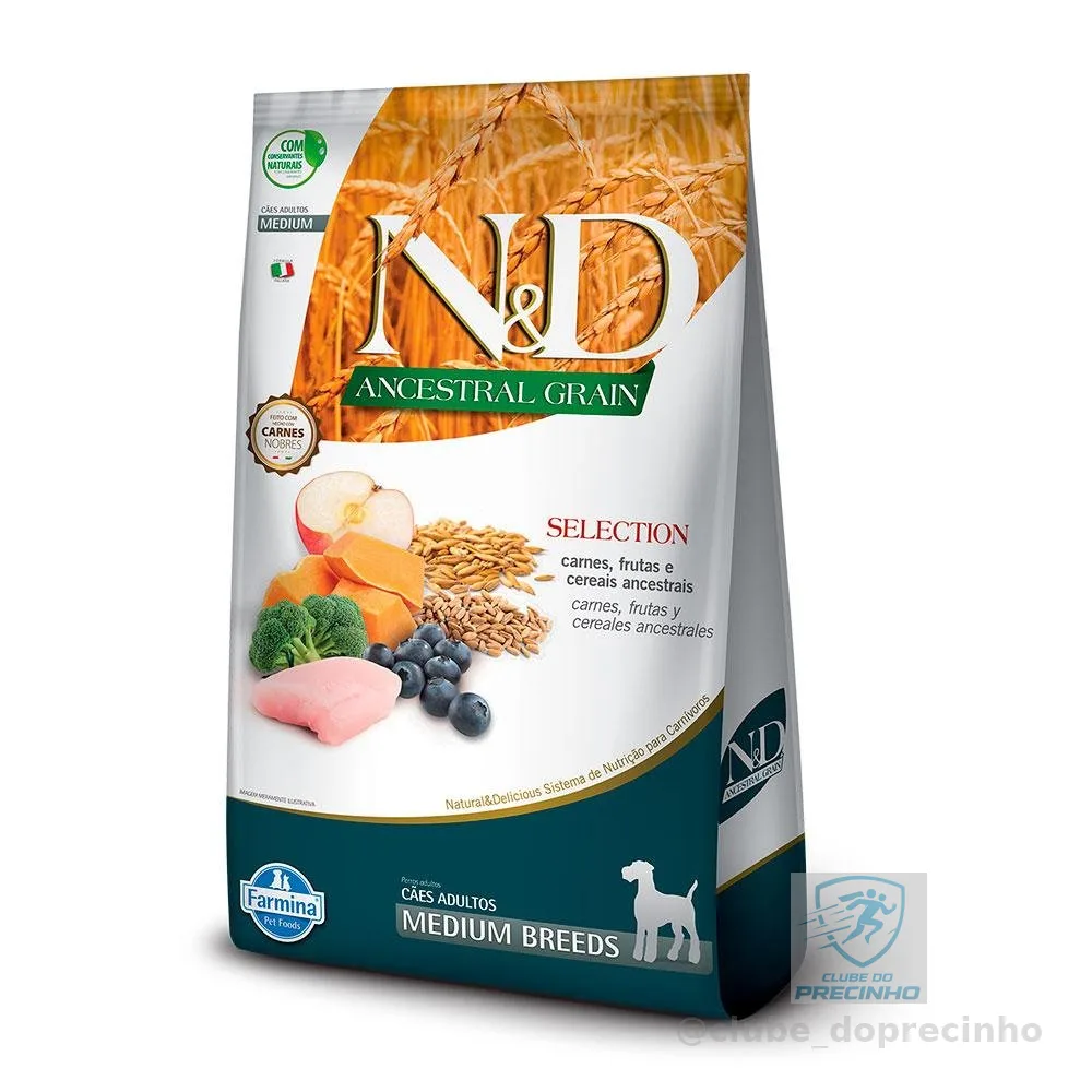 Racao Nd Ancestral Selection Caes Adultos Medio - 15kg