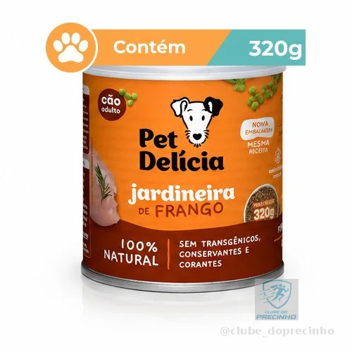 Ração Úmida Pet Delícia Jardineira Frango Cães 320g