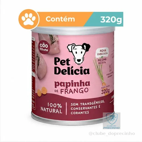 Ração Úmida Pet Delícia Papinha Frango Filhotes 320g