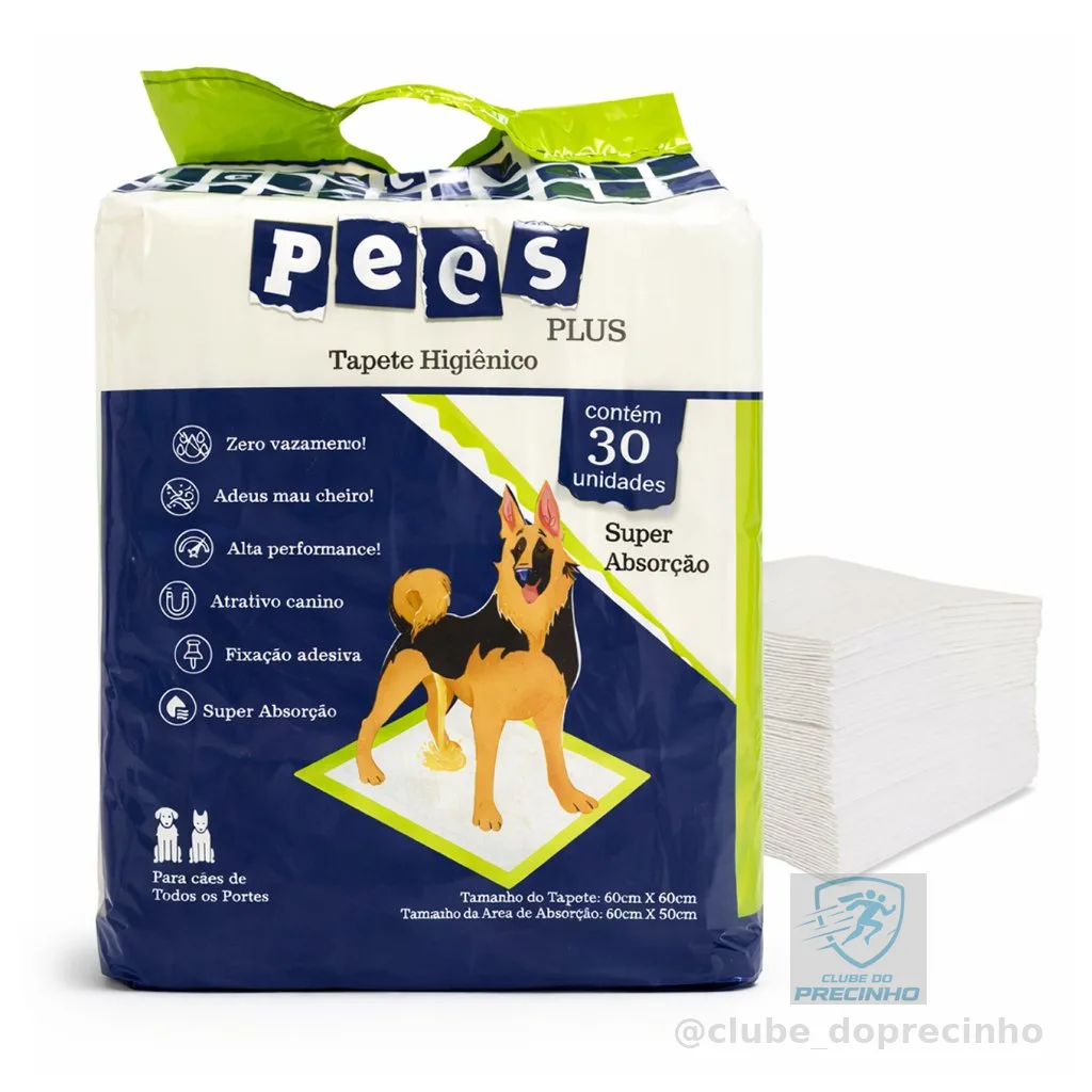 Tapete Higiênico para Cães Pees Plus Neutro 30 Un 80x60cm
