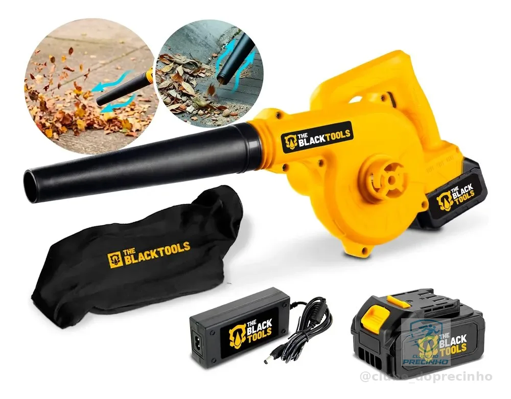 Soprador Folhas Bateria 21v Jardinagem Portatil Bivolt Amarelo 127/220v