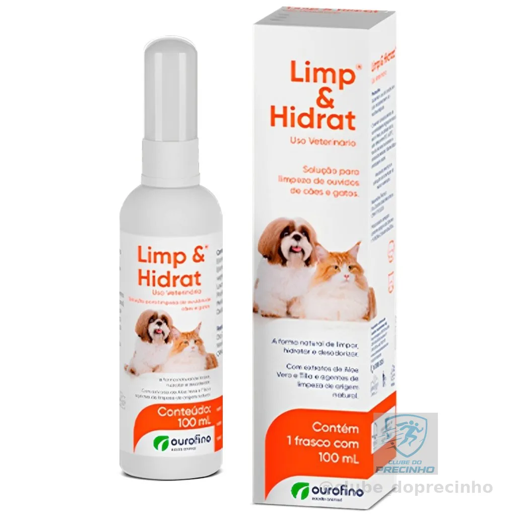 Limp e Hidrat Solução Limpeza de Ouvidos Cães e Gatos 100 mL