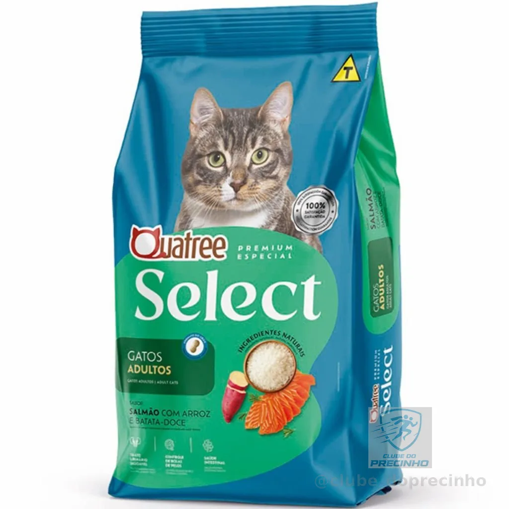 Ração Quatree Select Gatos Adultos Sabor Salmão e Arroz 10kg