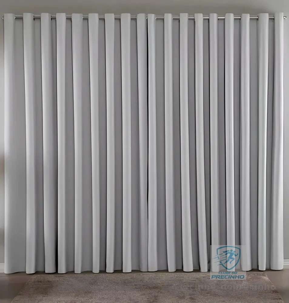 Cortina Blackout Em Tecido 4,00x2,80 Corta Luz Cor Gelo