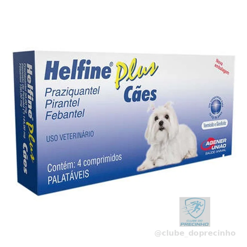 Vermífugo Helfine Plus 4 Comprimidos para Cães Agener