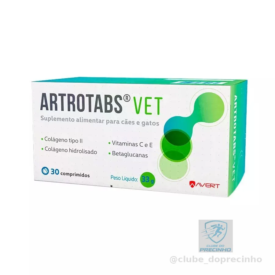 Suplemento Alimentar Artrotabs Vet para Cães e Gatos 30 comp
