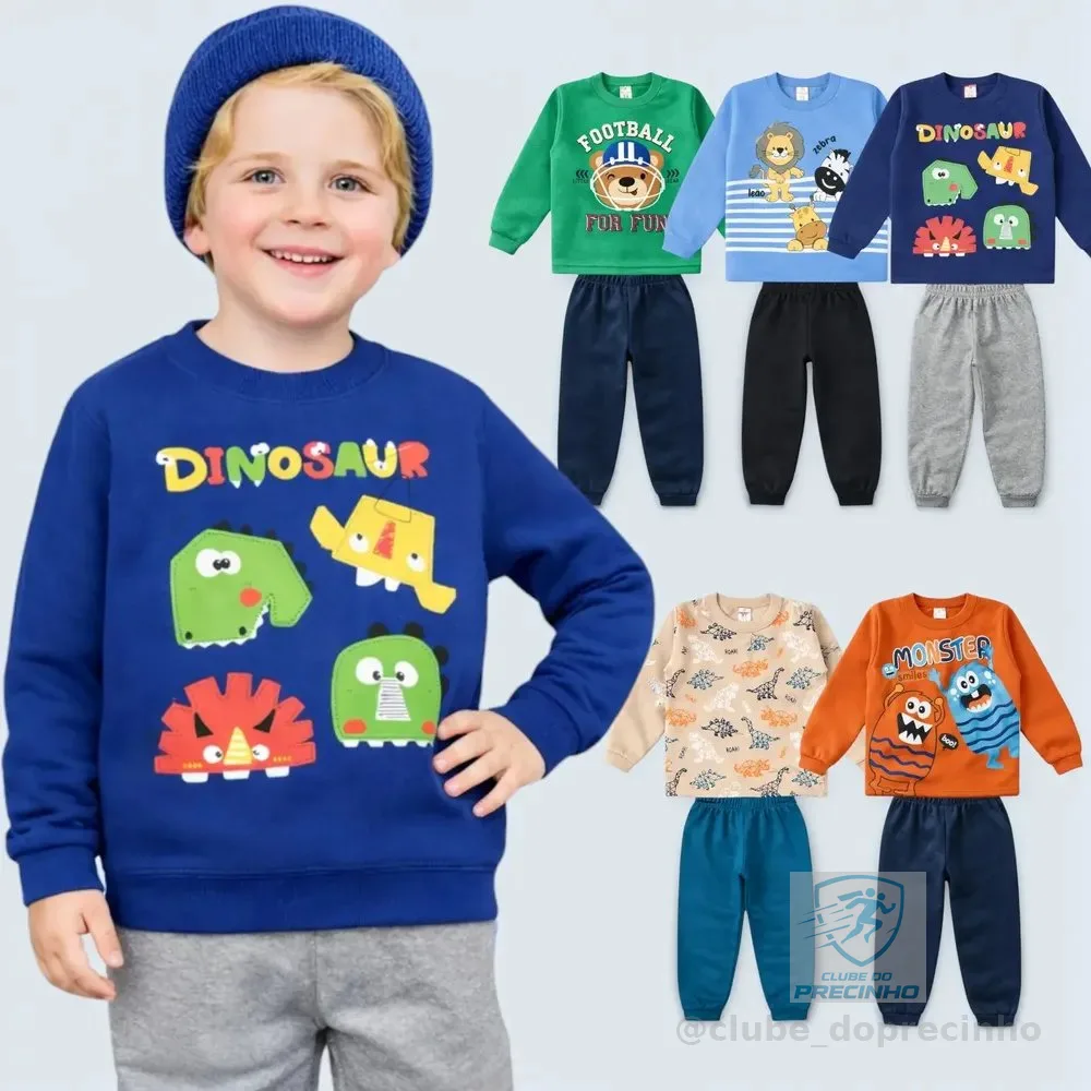 Lote 10 Peças Moletom Menino Inverno Masculino Conjunto Variadas 3