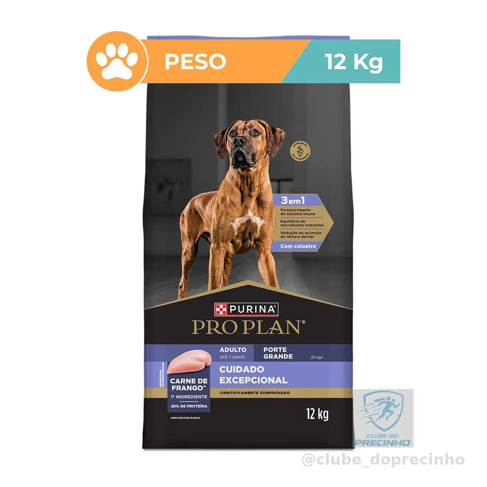 Ração Pro Plan Frango Cães Adultos Raças Grandes 12kg
