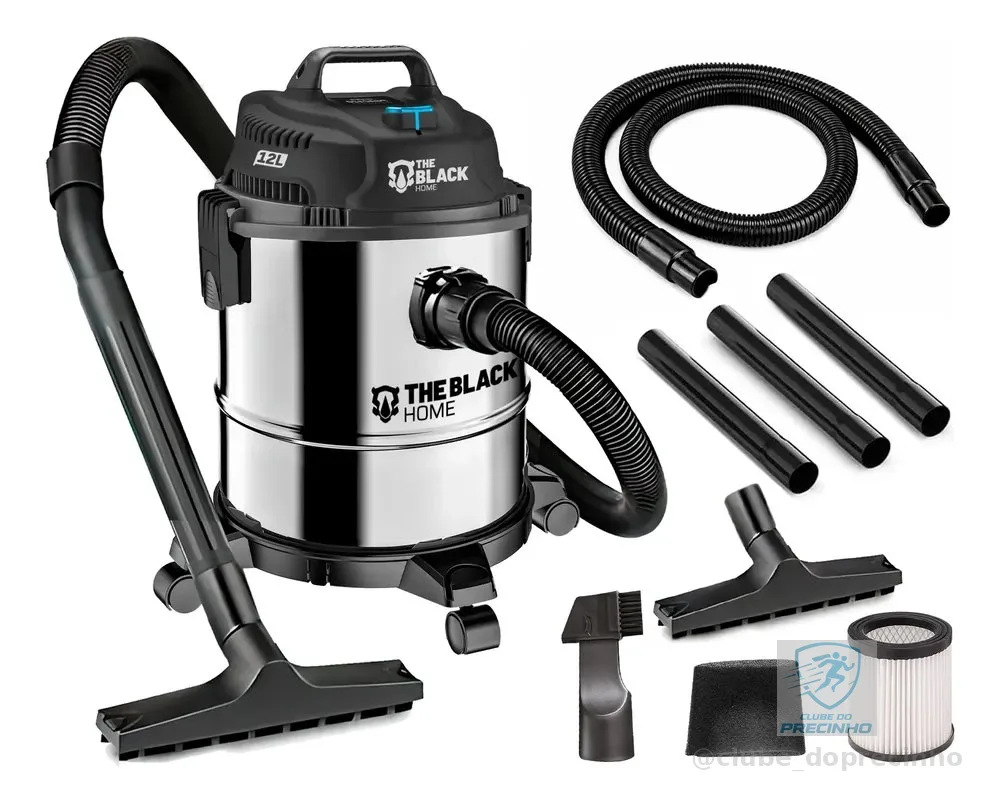 Aspirador De Pó Inox 12 Litros Turbo Versátil Eletroportátil Prateado 220v